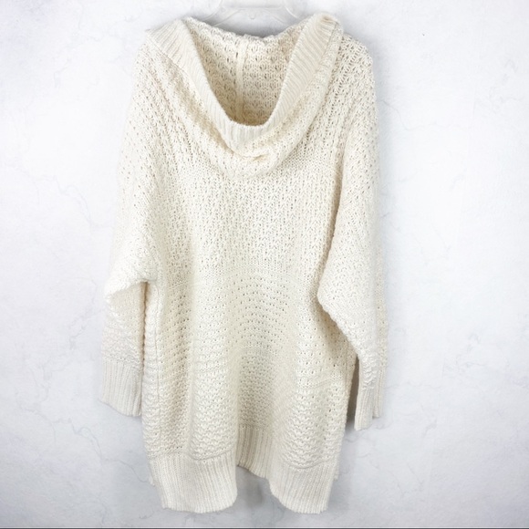 [Express] Textured Knit Stitch Long Hooded Cardigan - Picture 6 of 6